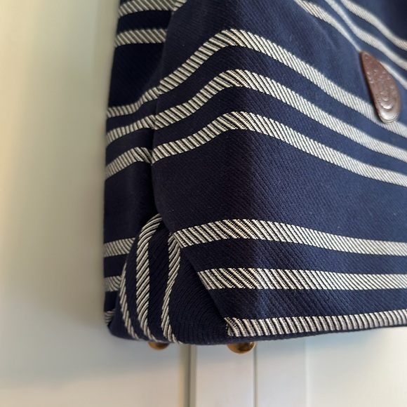 NWOT Just Campagne leather handled tote-brass details -lined in red. - Picture 4 of 8